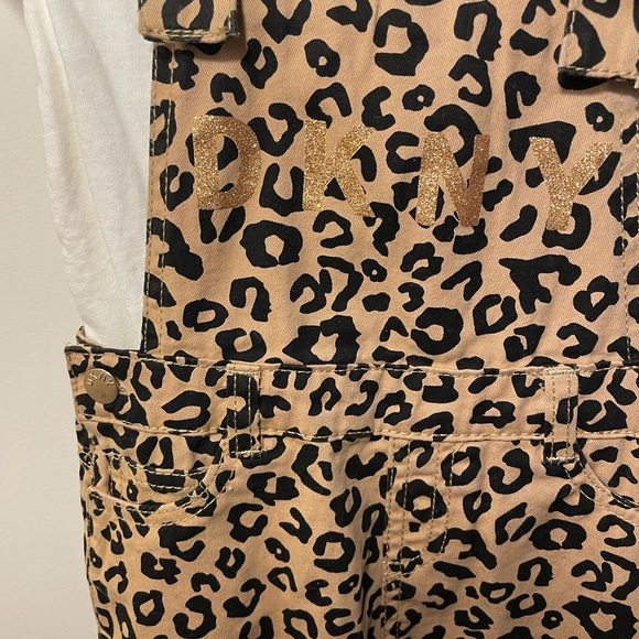 Girls DKNY Leopard Overall Dress size 4t - Picture 2 of 6